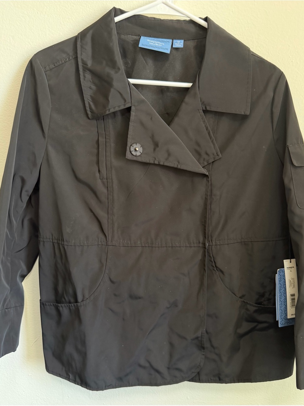 Simply Vera Vera Wang Black Women's Pea Coat